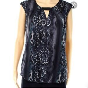 Trouve Sleeveless Snake Skin Faux Leather Top